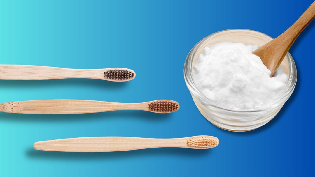 A toothbrush and baking soda